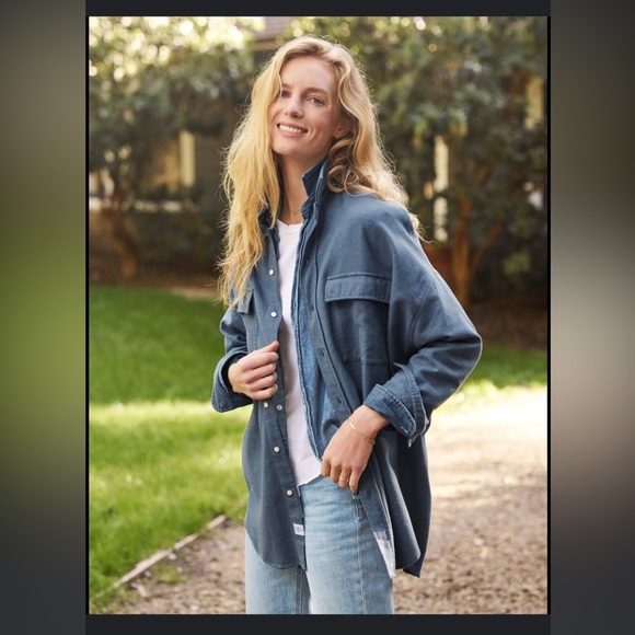 Frank & Eileen Mcloughlin Shirt Jacket in Melange Jean - Picture 1 of 16